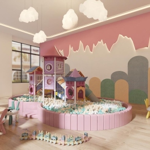 现代儿童娱乐室3D模型下载